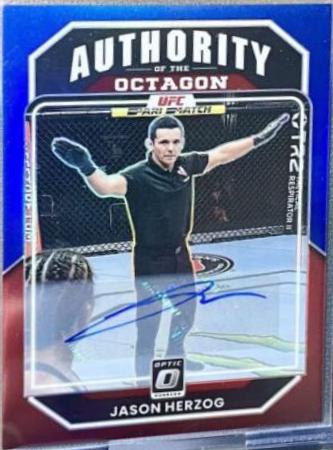 Jason Herzog 2023 Panini Donruss Optic UFC Authority of the Octagon Signatures #150 Blue
