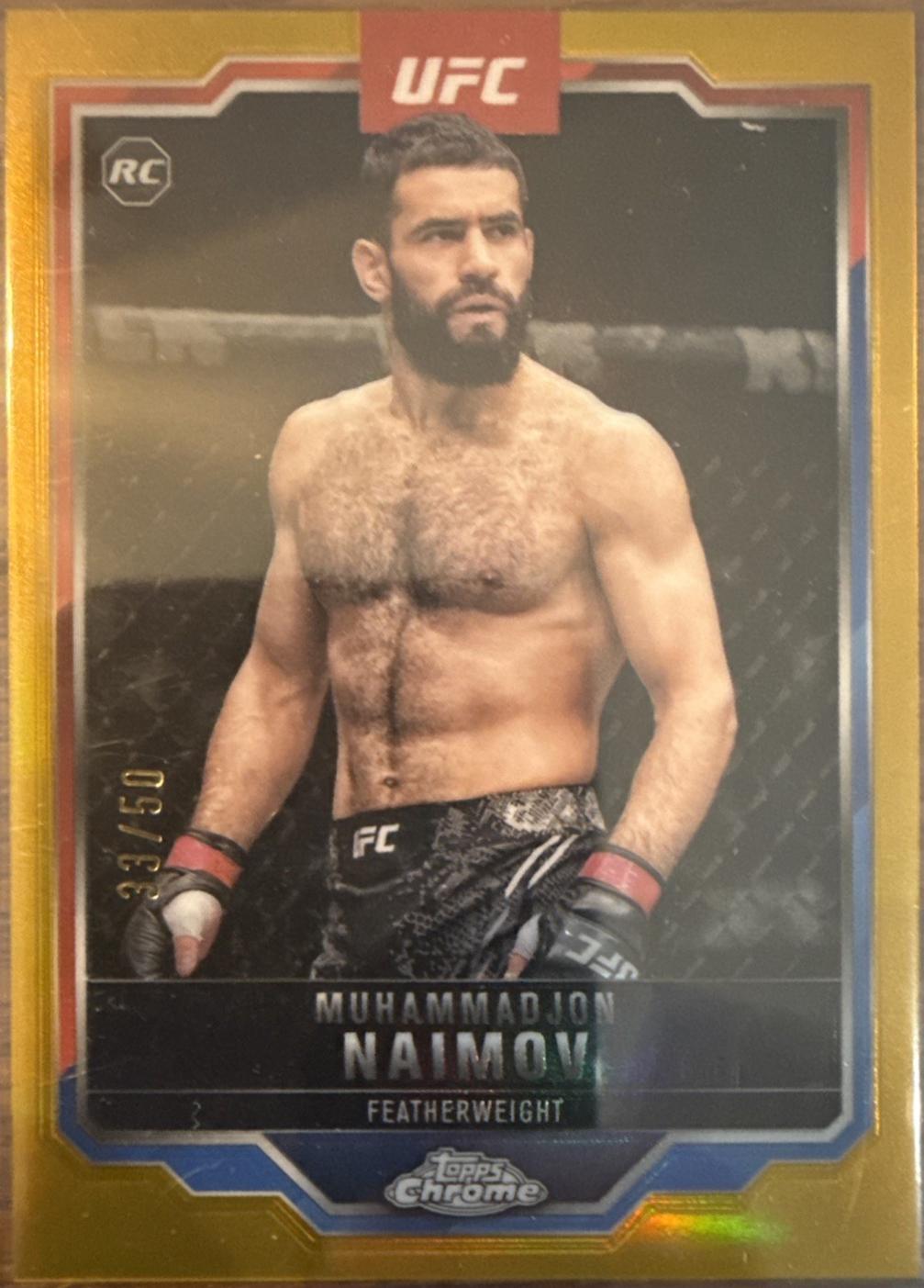 Muhammadjon Naimov 2025 Topps Chrome UFC Base #45 Gold Refractor