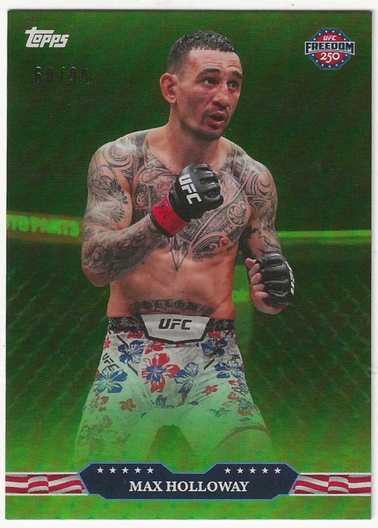 Max Holloway 2026 Topps UFC Freedom 250 Base #8 Green
