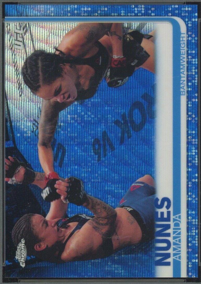 Amanda Nunes 2019 Topps Chrome UFC Base #100 Blue Wave