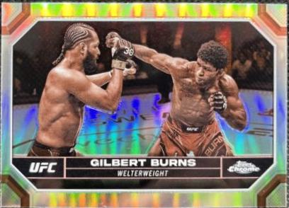 Gilbert Burns 2024 Topps Chrome UFC Base #70 Sepia Refractor