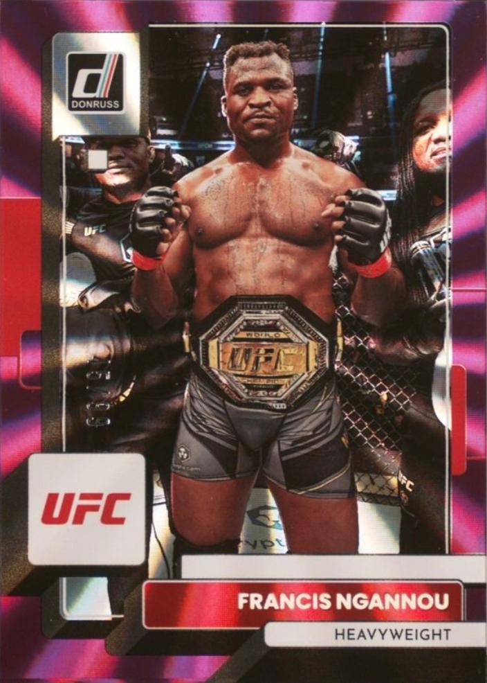 Francis Ngannou 2023 Panini Donruss UFC Base #190 Purple Laser