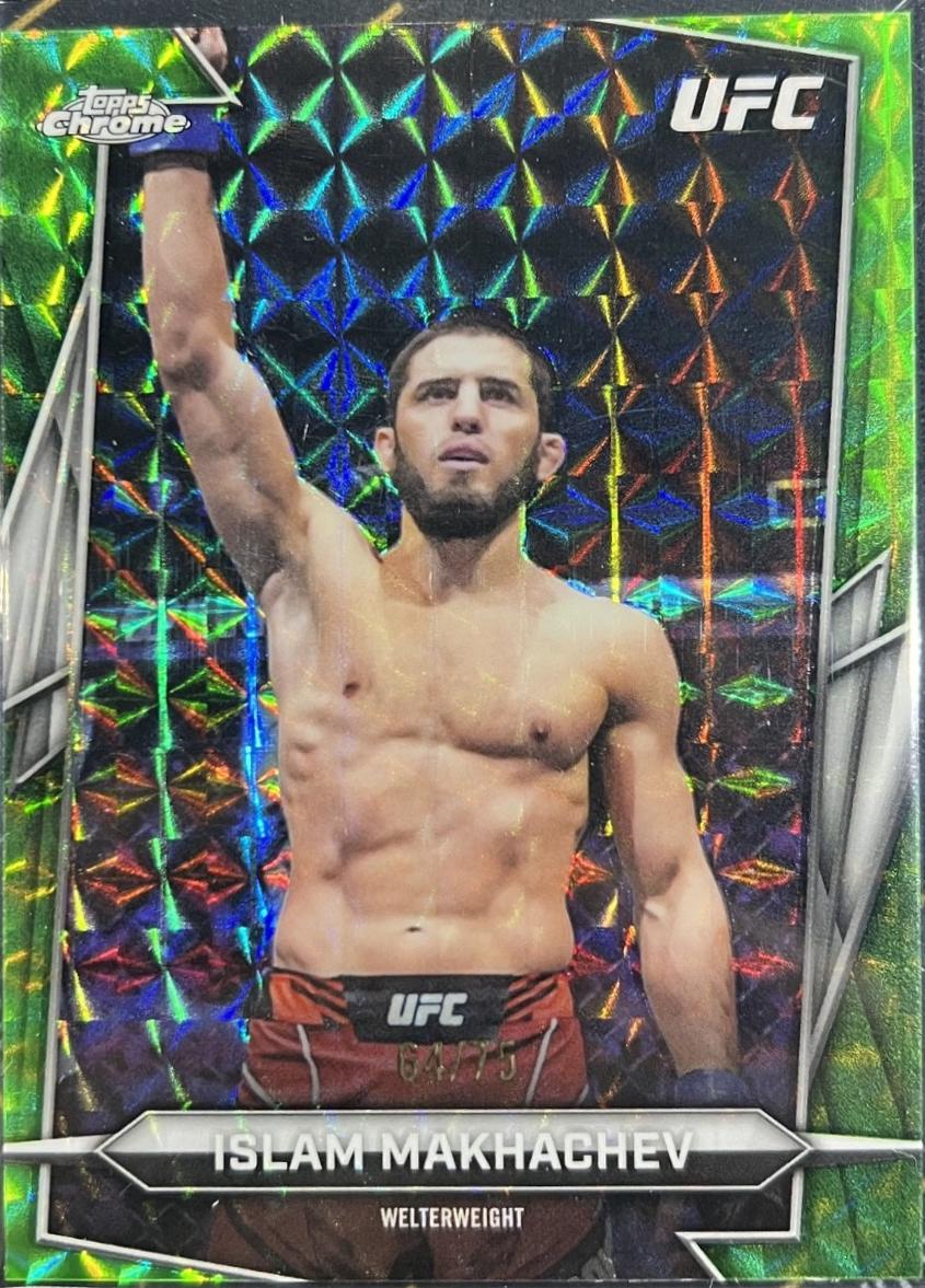 Islam Makhachev 2026 Topps Chrome UFC Base #47 Green Geometric Refractor