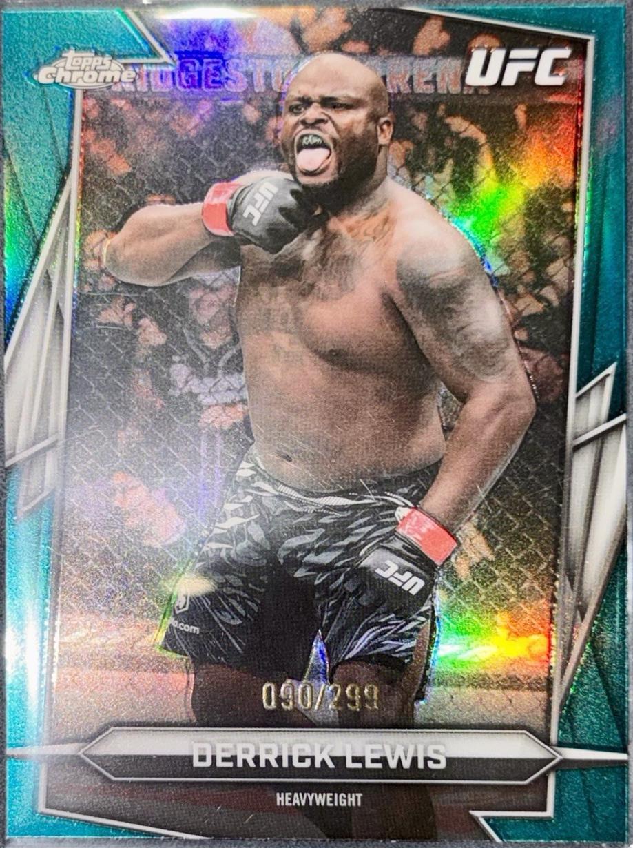 Derrick Lewis 2026 Topps Chrome UFC Base #82 Teal Refractor