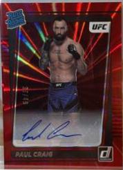 Paul Craig 2022 Panini Donruss UFC Rated Rookies Signatures #202 Red