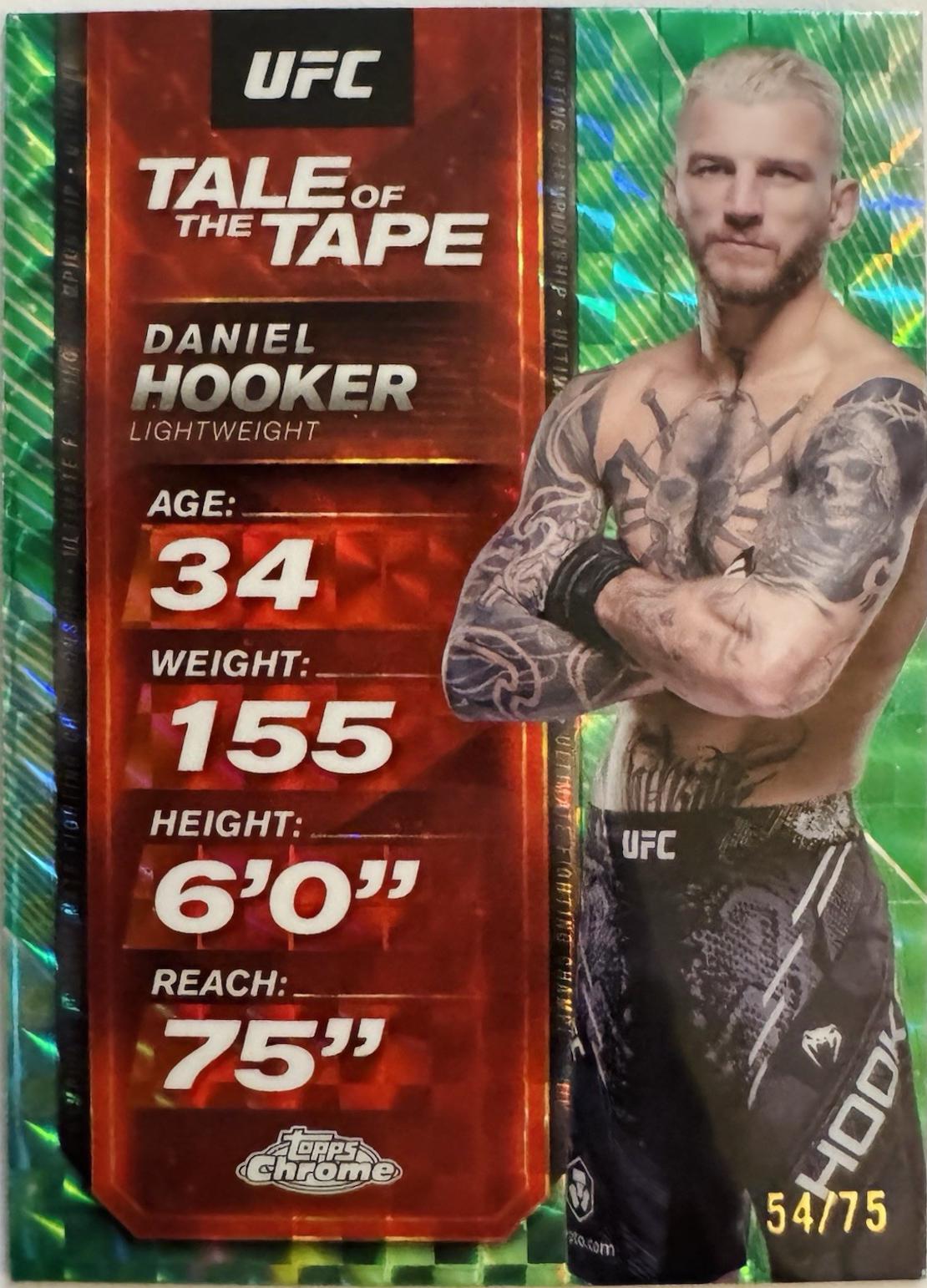 Dan Hooker 2025 Topps Chrome UFC Tale of the Tape #TTT-8 Geometric Green Refractor