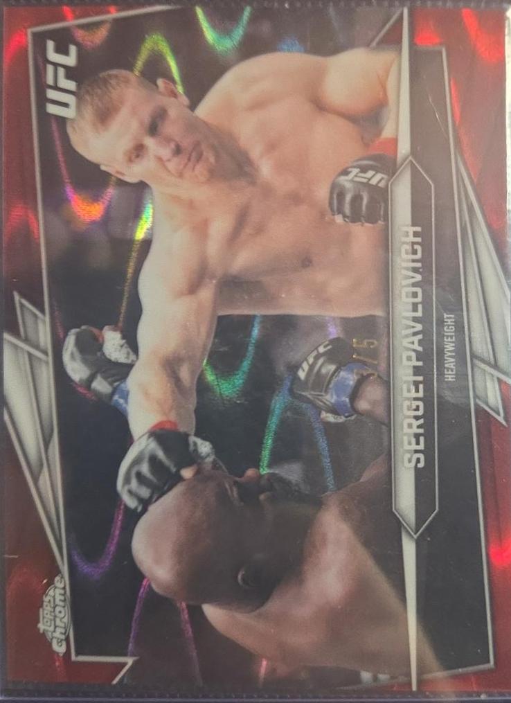 Sergei Pavlovich 2026 Topps Chrome UFC Base #84 Red Ray Wave Refractor