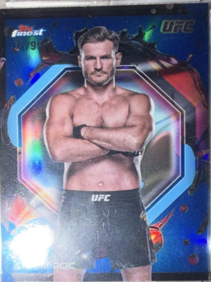 Stipe Miocic 2024 Topps Finest UFC Base Rare #241 Blue Refractor