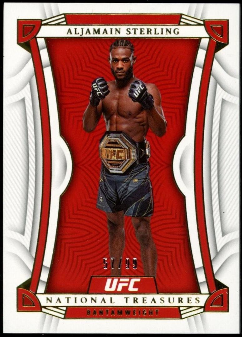 Aljamain Sterling 2023 Panini Chronicles UFC Base National Treasures #459 Green
