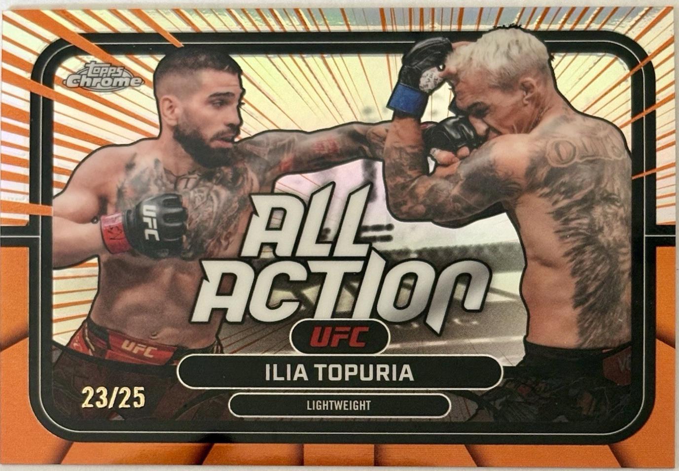 Ilia Topuria 2026 Topps Chrome UFC All-Action #AA-1 Orange Refractor