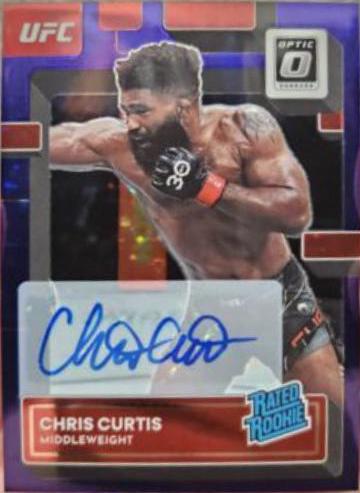 Chris Curtis 2023 Panini Donruss Optic UFC Base Rated Rookies Signatures #122 Purple Stars