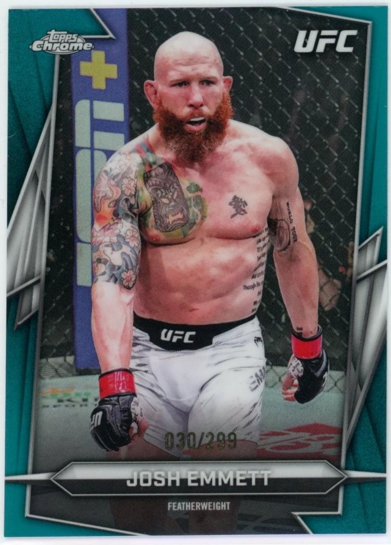 Josh Emmett 2026 Topps Chrome UFC Base #141 Teal Refractor