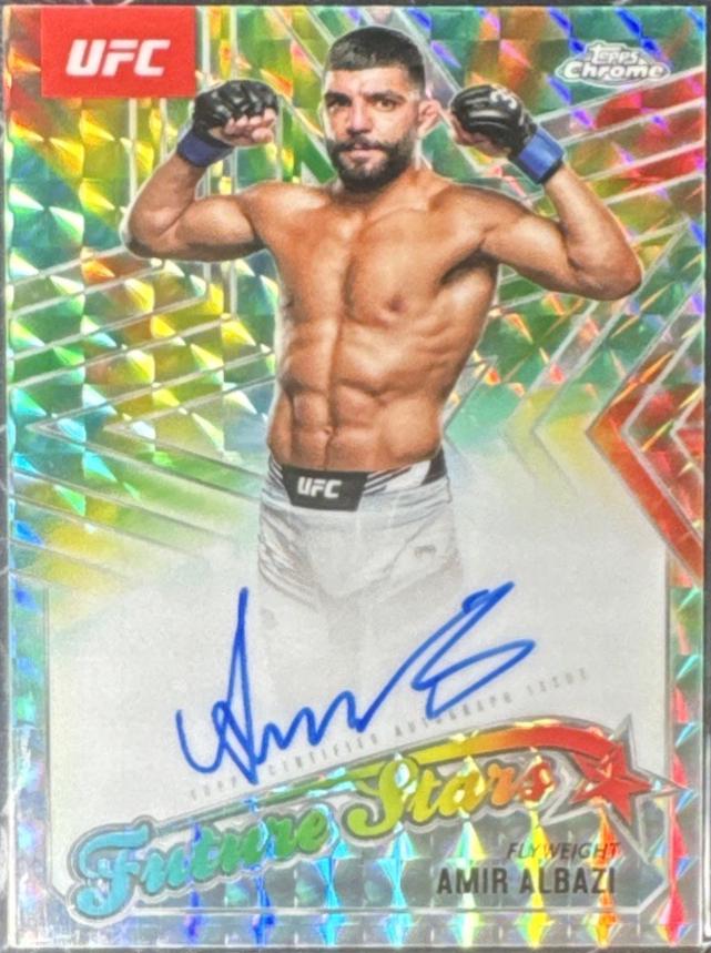 Amir Albazi 2025 Topps Chrome UFC Future Stars Autographs #FSA-AA Geometric Aqua Refractor
