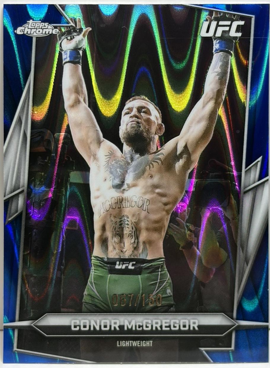 Conor McGregor 2026 Topps Chrome UFC Base #5 Blue Ray Wave Refractor