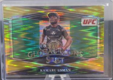 Kamaru Usman 2022 Panini Select UFC Global Icons #9 Gold Flash