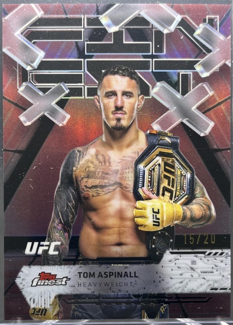 Tom Aspinall 2025 Topps Finest UFC Base Common #91 Red Black Vapor Refractor