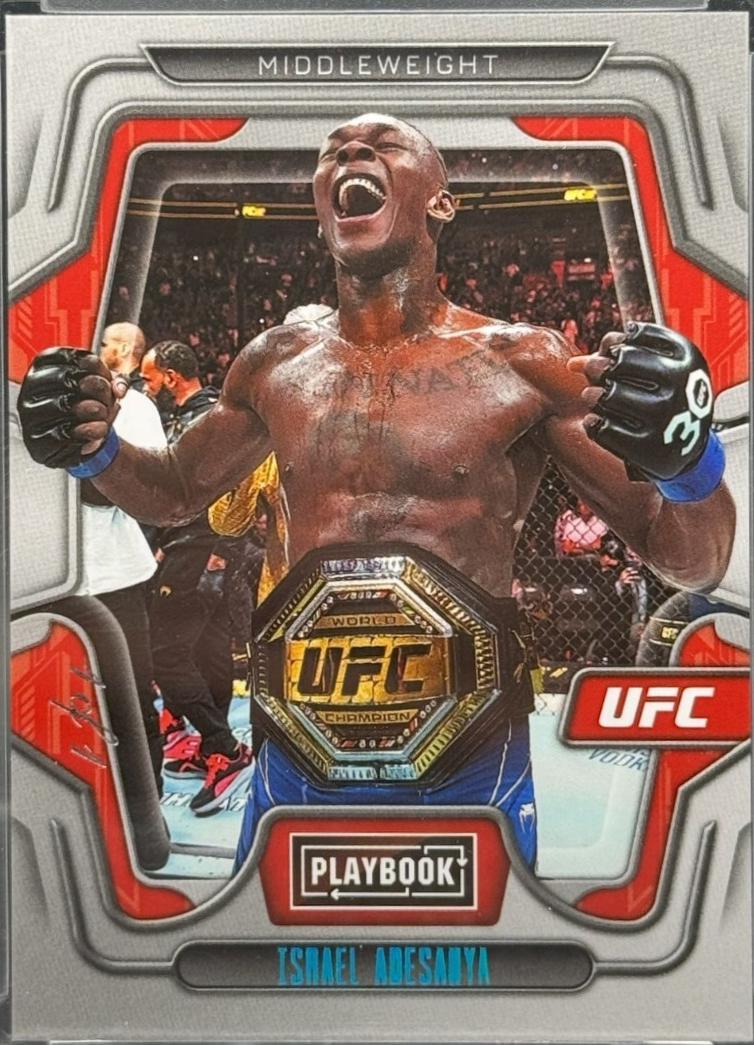 Israel Adesanya 2023 Panini Chronicles UFC Base Playbook #112 Platinum