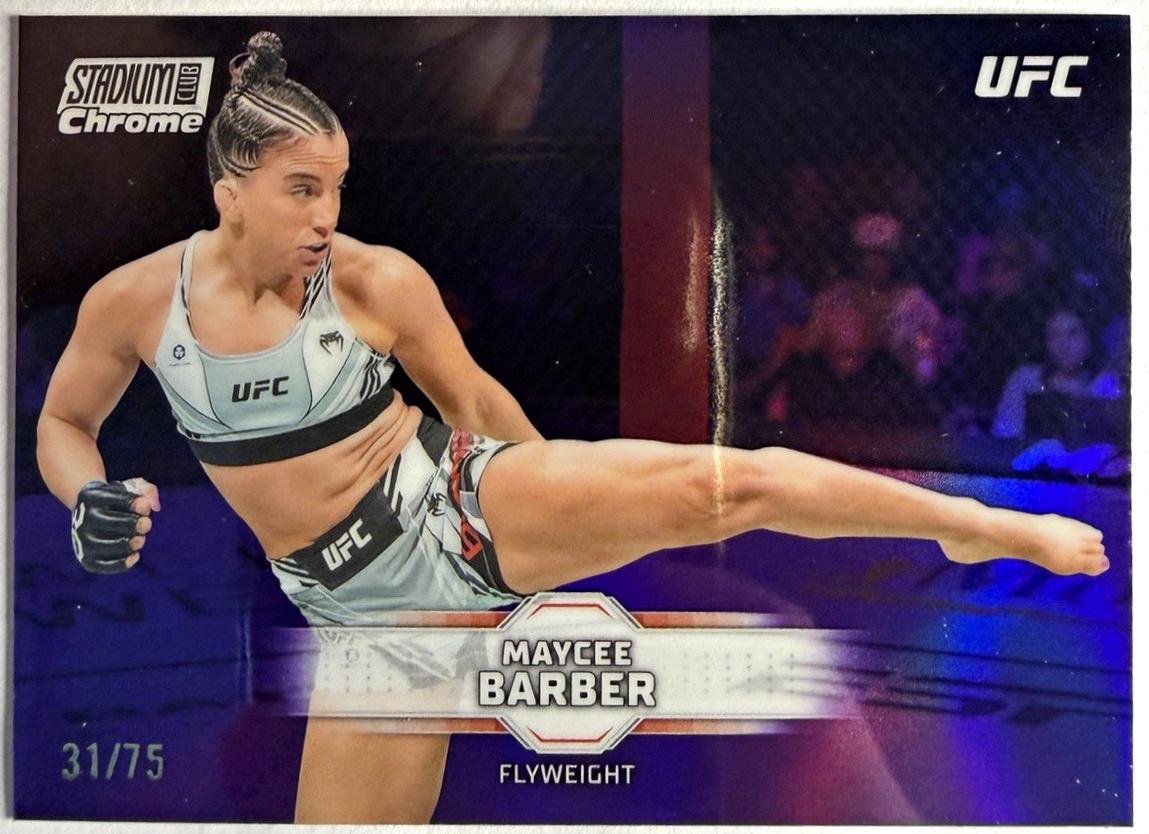 Maycee Barber 2026 Topps Stadium Club UFC Chrome Base #CB-62 Purple Refractor