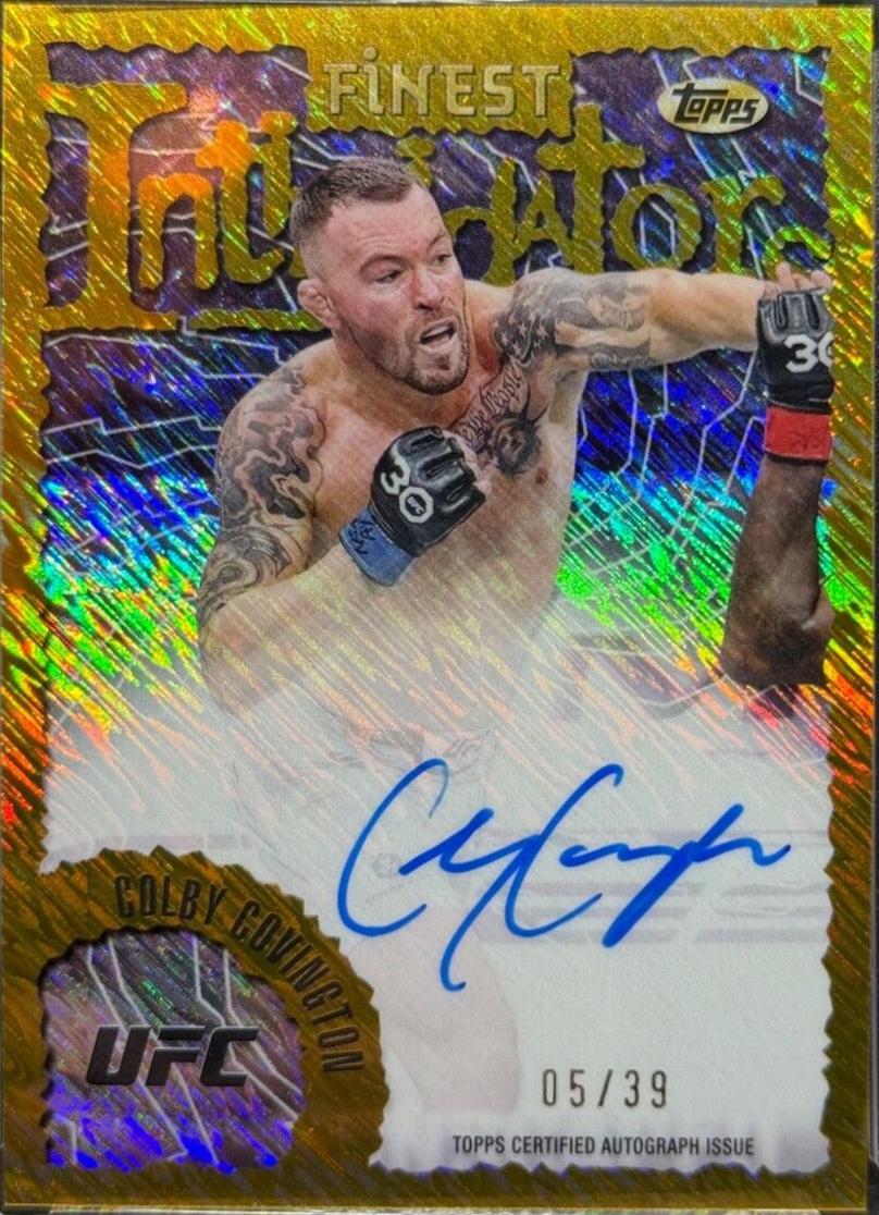 Colby Covington 2024 Topps Finest UFC Intimidators Autographs #IA-CCO Gold Shimmer Refractor