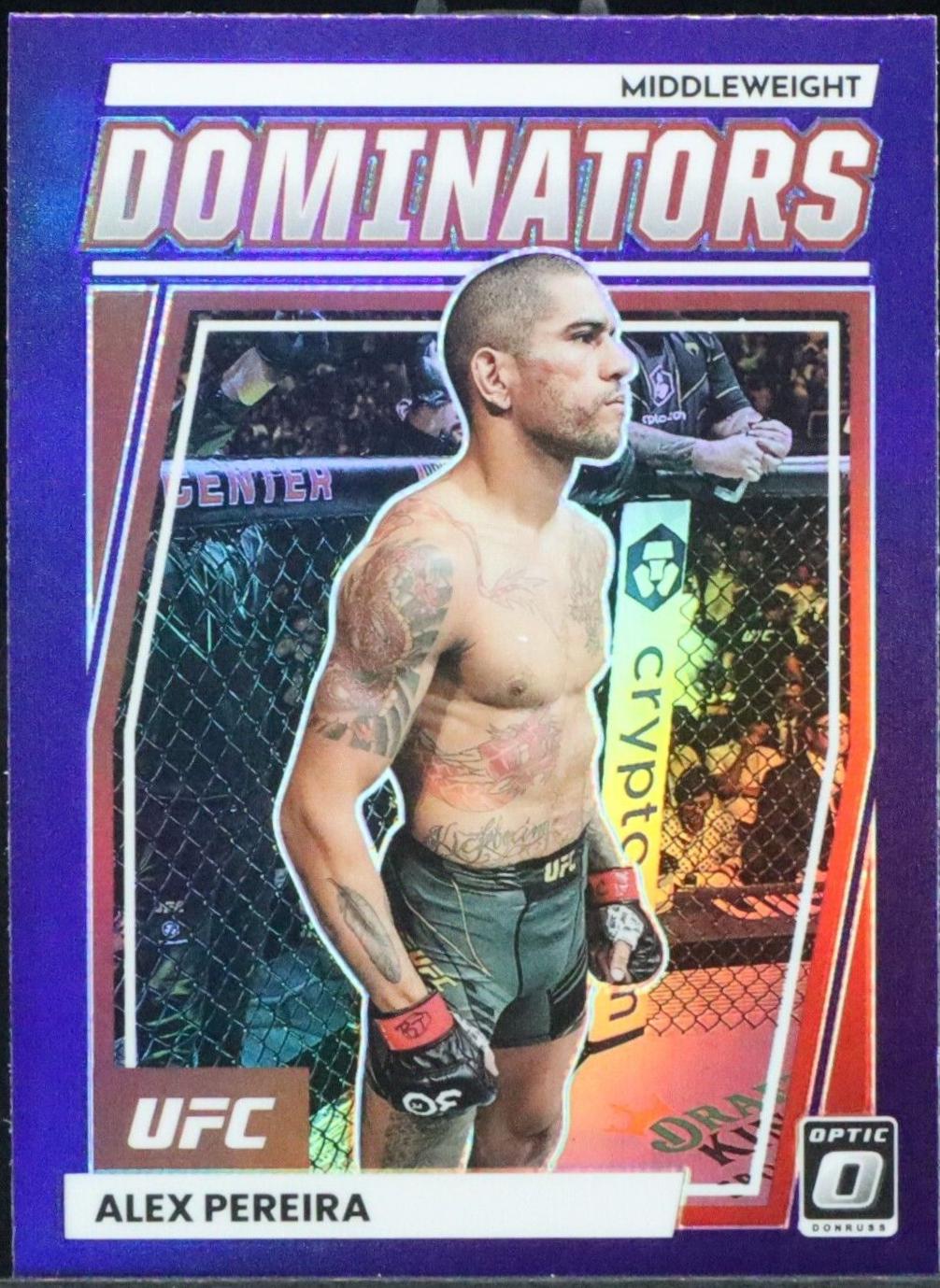 Alex Pereira 2023 Panini Donruss Optic UFC Dominators #8 Purple