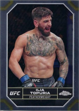 Ilia Topuria 2024 Topps Chrome UFC Base #77 Superfractor