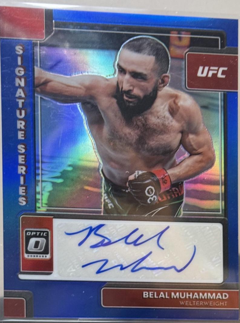 Belal Muhammad 2023 Panini Donruss Optic UFC Signature Series #1 Blue