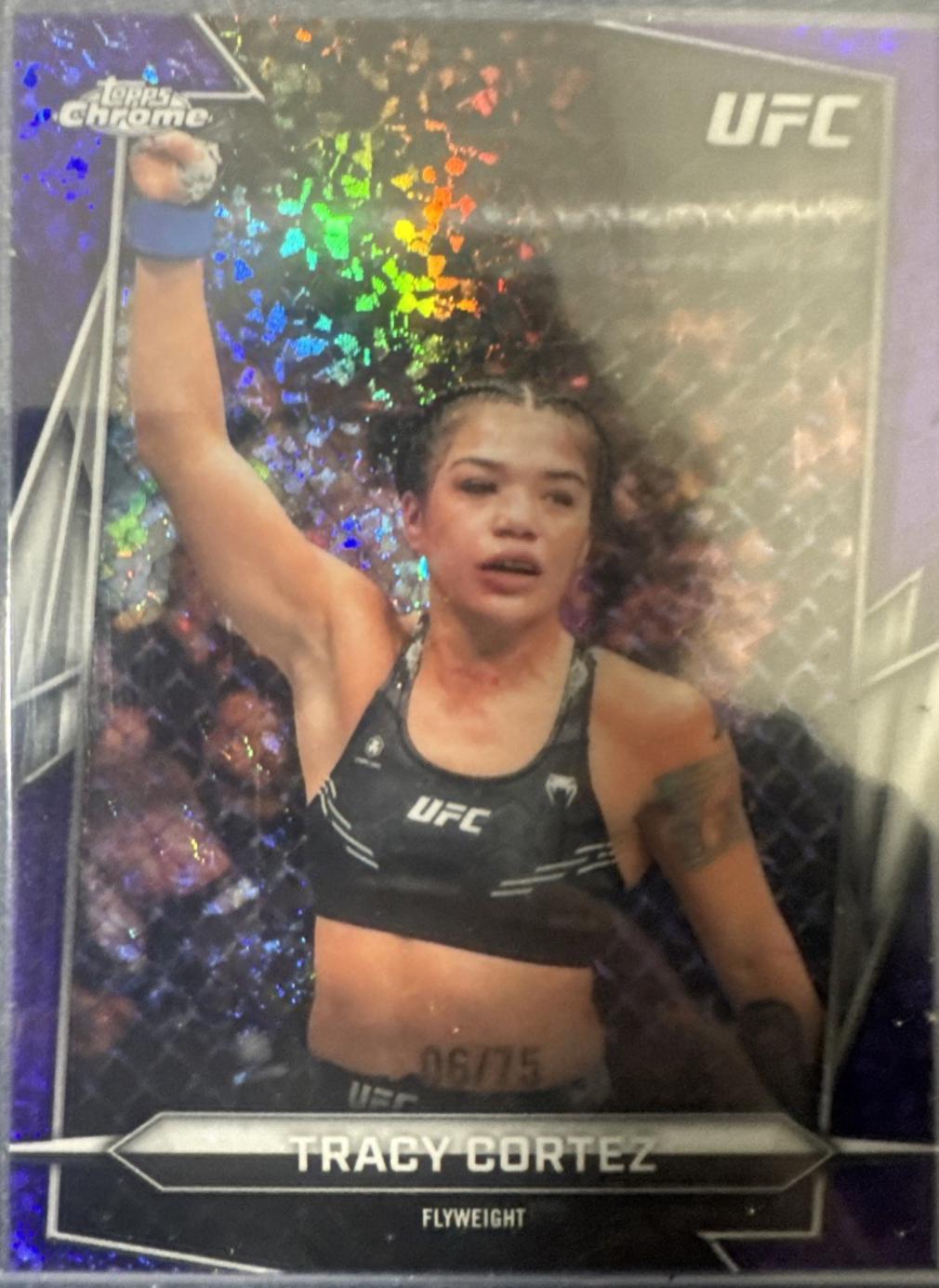Tracy Cortez 2026 Topps Chrome UFC Base #58 Purple Mini Diamonds Refractor