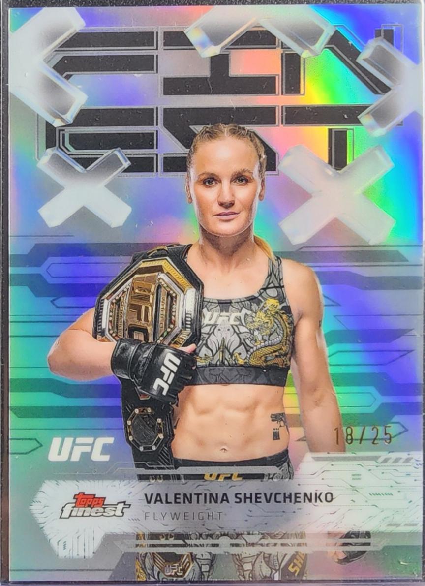 Valentina Shevchenko 2025 Topps Finest UFC Base Common #32 Black Refractor