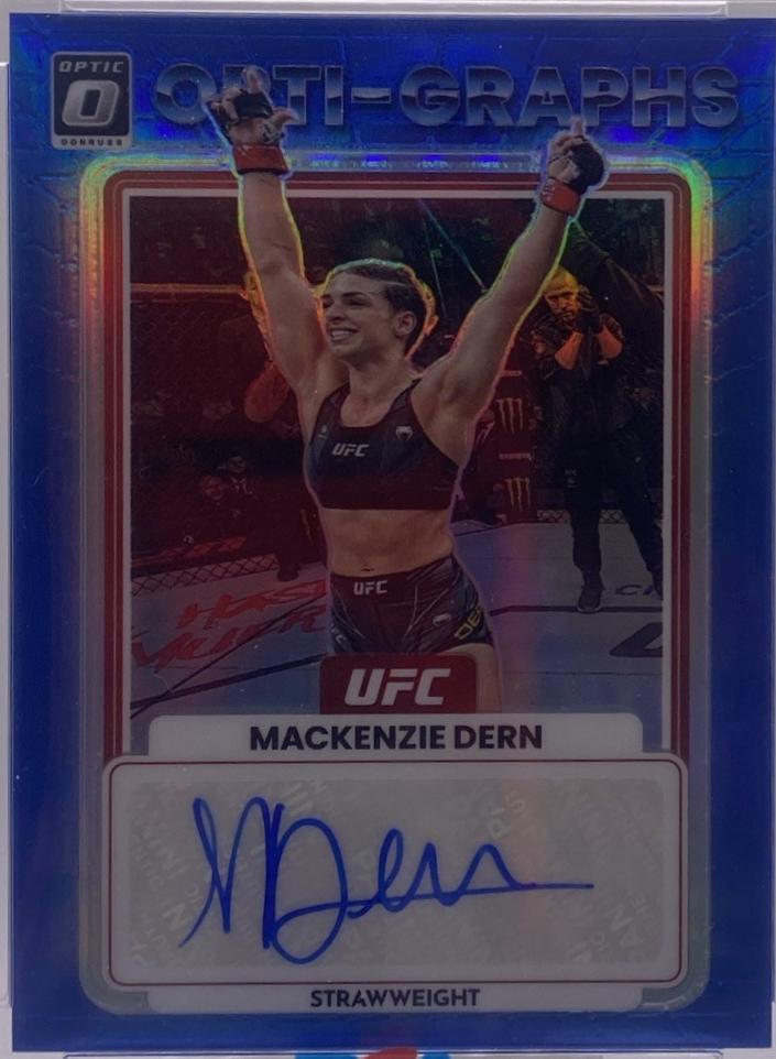 Mackenzie Dern 2023 Panini Donruss Optic UFC Opti-Graphs #15 Blue Autograph