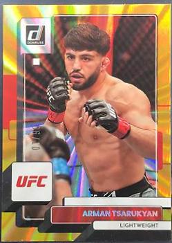 Arman Tsarukyan 2023 Panini Donruss UFC Base #8 Gold Laser