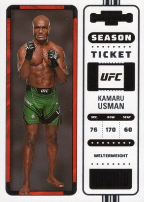Kamaru Usman 2023 Panini Chronicles UFC Base Contenders Season Ticket #101 Platinum