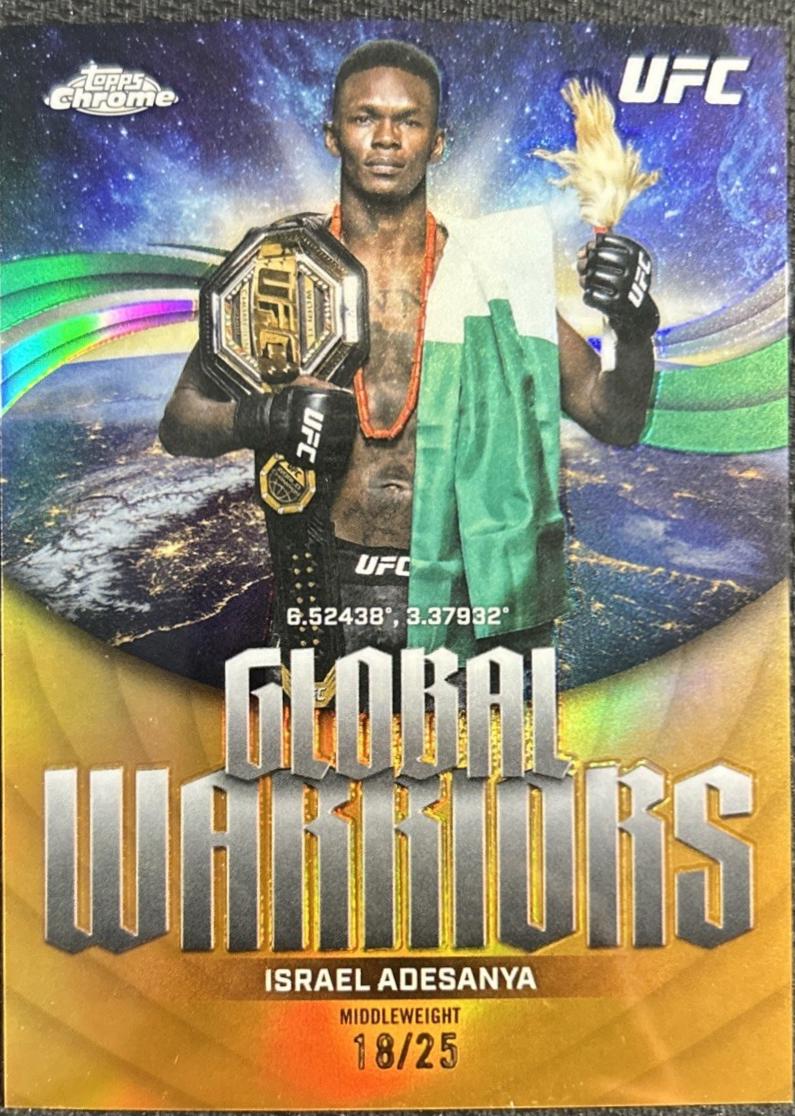 Israel Adesanya 2026 Topps Chrome UFC Global Warriors #GW-16 Superfractor