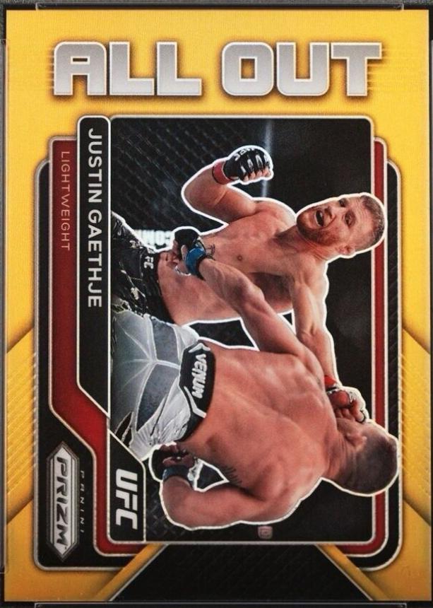 Justin Gaethje 2023 Panini Prizm UFC All Out #18 Gold