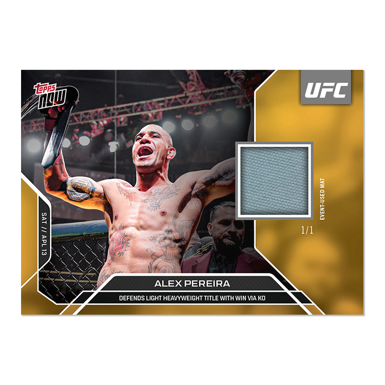 Alex Pereira Topps Now UFC Event-used Mat Relics #1 Gold