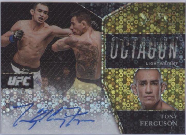 Tony Ferguson 2021 Panini Select UFC Octagon Action Signatures #5 Gold Disco Prizms