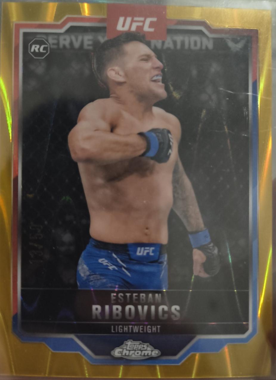 Esteban Ribovics 2025 Topps Chrome UFC Base #75 Gold Refractor