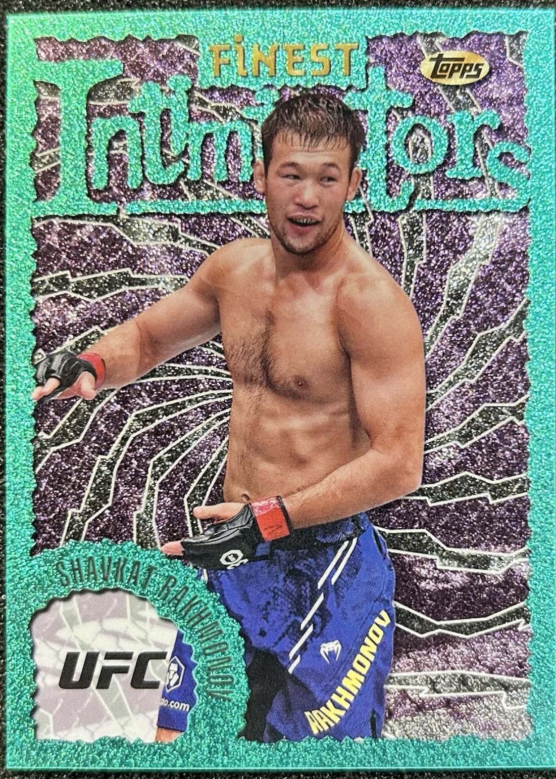 Shavkat Rakhmonov 2024 Topps Finest UFC Intimidators #INT-7 Aqua Glitter Refractor