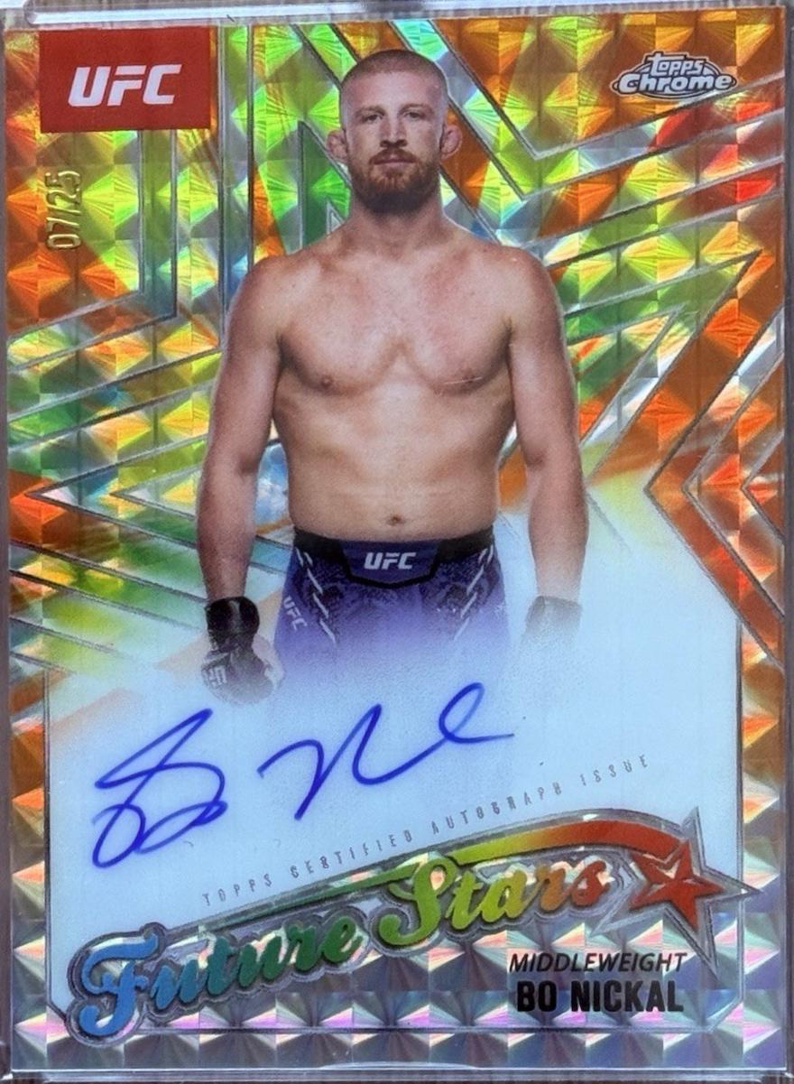 Bo Nickal 2025 Topps Chrome UFC Future Stars Autographs #FSA-BN Geometric Orange Refractor