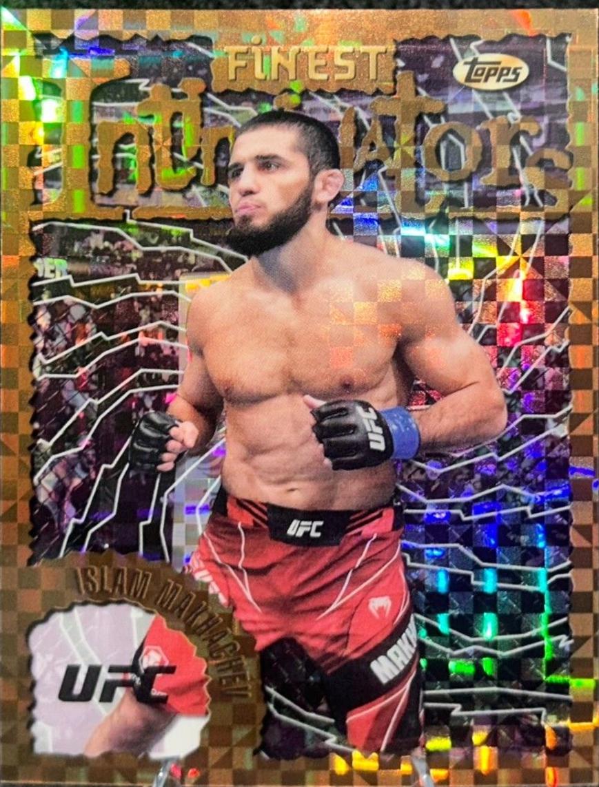Islam Makhachev 2024 Topps Finest UFC Intimidators #INT-23 Checkerboard Refractor