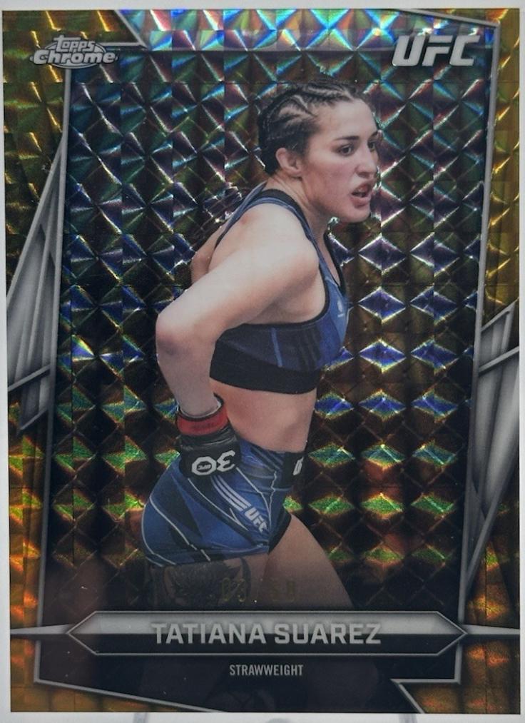 Tatiana Suarez 2026 Topps Chrome UFC Base #92 Gold Geometric Refractor