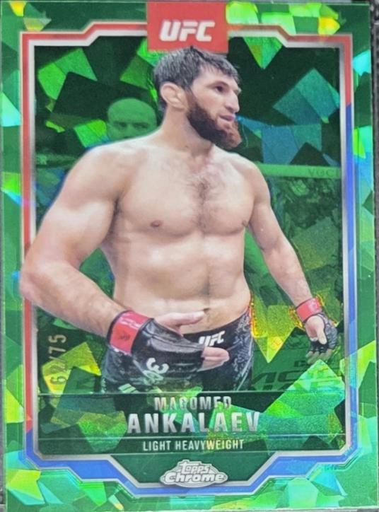 Magomed Ankalaev 2025 Topps Chrome Sapphire UFC Base Sapphire #21 Green Sapphire