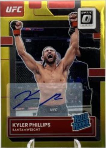 Kyler Phillips 2023 Panini Donruss Optic UFC Base Rated Rookies Signatures #109 Gold