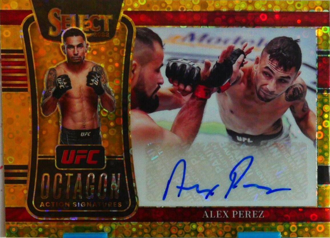 Alex Perez 2022 Panini Select UFC Octagon Action Signatures #18 Gold Disco
