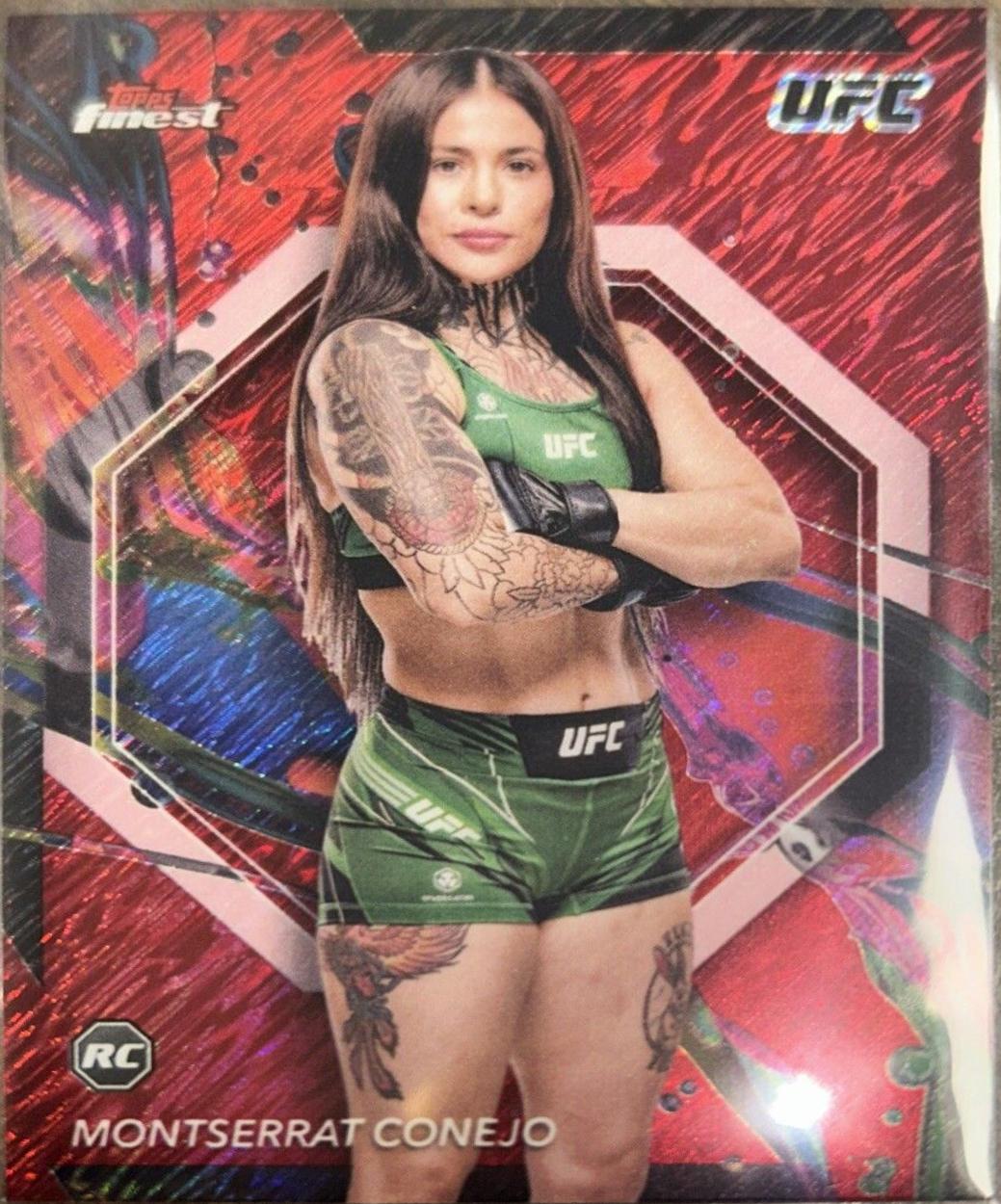 Montserrat Conejo 2024 Topps Finest UFC Base Common #14 Red Shimmer Refractor