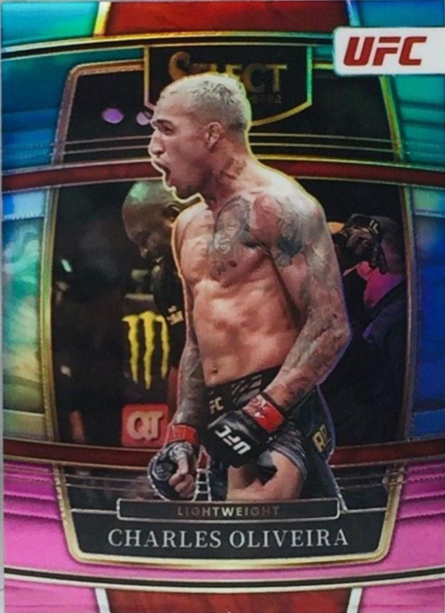 Charles Oliveira 2022 Panini Select UFC Concourse #45 Teal and Pink