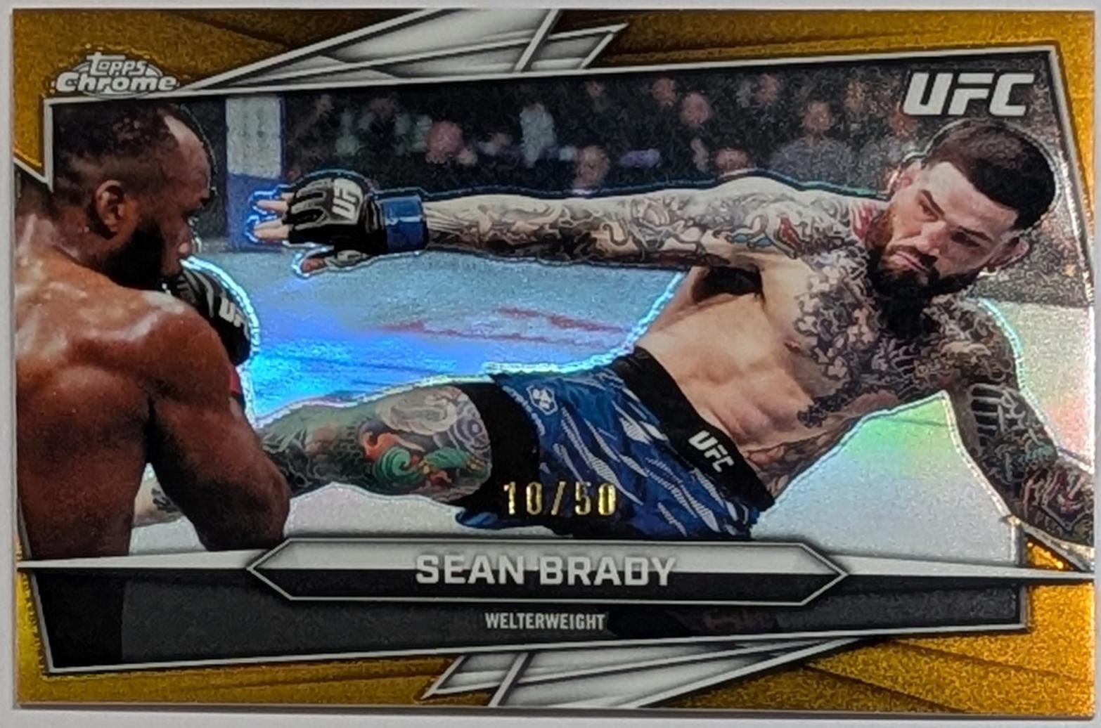 Sean Brady 2026 Topps Chrome UFC Base #106 Gold Refractor