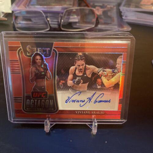 Viviane Araujo 2022 Panini Select UFC Octagon Action Signatures #24 Red