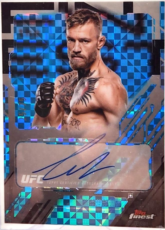 Conor McGregor 2025 Topps Finest UFC The Finest #TFA-CM Blue Checkerboard Refractor