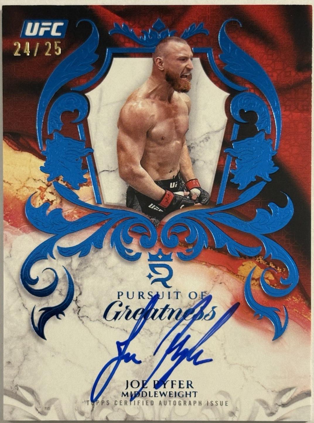 Joe Pyfer 2025 Topps Royalty UFC Pursuit of Greatness Signatures #POG-JP Gold