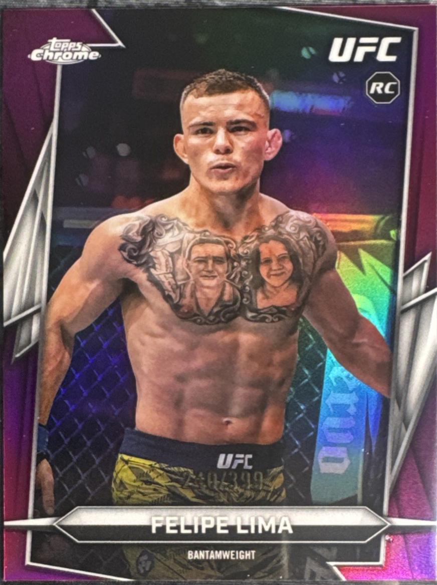Felipe Lima 2026 Topps Chrome UFC Base #160 Magenta Refractor